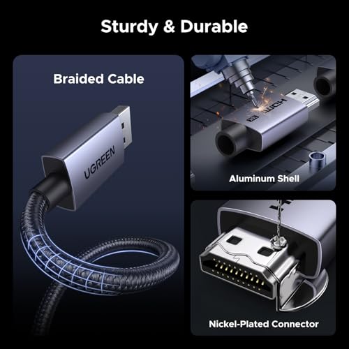 UGREEN 16K HDMI 2.2 Cable 96Gbps 6.6FT, 8K@240Hz Ultra High Speed HDMI Cord | 16K@60Hz 4K@480Hz 12K@120Hz, HDCP 2.2&2.3, Lip eARC, Aluminum Case, Compatible with PS5/Blu-ray/Roku TV/Switch 2/Mac mini M4