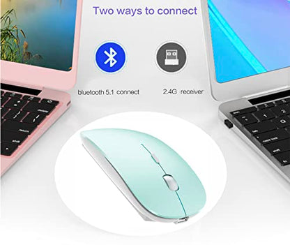 PEIBO Bluetooth Wireless Mouse for Laptop mac MacBook ipad MacBook air MacBook pro pc Desktop Computer Windows Chromebook Notebook - color: Jelly blue