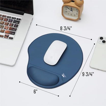 Mr. Pen- Ergonomic Mouse Pad with Wrist Rest | Breathable Fabric with Memory Foam Cushion, Non-Slip Rubber Base, Gel Mouse Pad with Wrist Support - color: Navy Blue