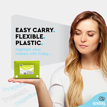 Enday Index Card Holder 3x5, Green Index Card Case with 5 Tab Dividers, Index Card Organizer, Flash Card Holder, Holds 100 Cards, 4 Pack - color: GREEN, size: 4