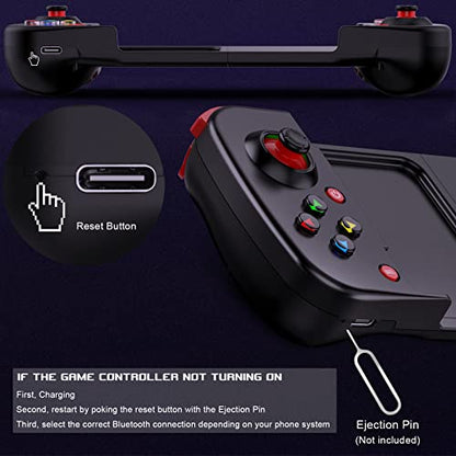 Megadream Mobile Game Controller Gamepad for iPhone iOS Android PC: Works with iPhone 16/15/14/13/12/11, iPad, Samsung Galaxy, TCL, Tablet, Call of Duty, Diablo Immortal - Directly Play (Blue+Red2) - color: Blue+Red2