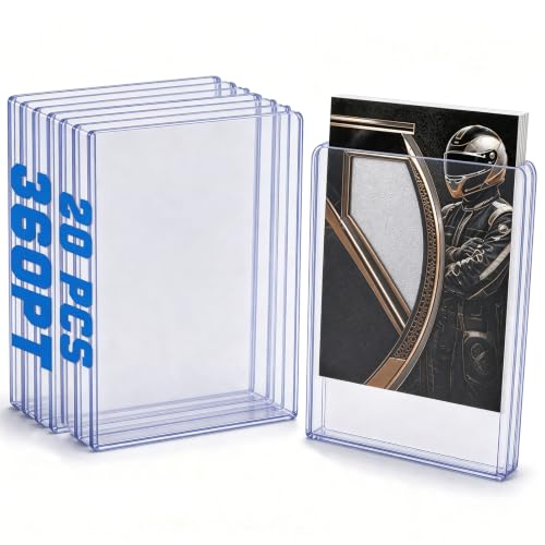 DEDC 20 Top Loader Thick Card Load Holder Storage for Trading Cards Sports Sleeves Hard Plastic 360 Point Protective Toploaders 3"x4" Rigid Memorabilia Collectibles - size: 360pt