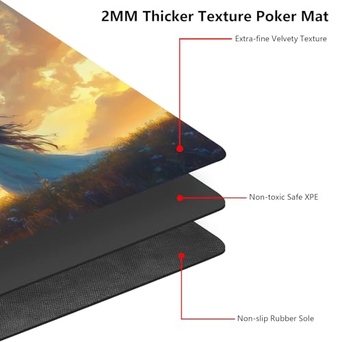 MTG Playmat 24" x 14" with High Elastic Rubber Base Non-Slip Rubber HD Fade-Resistant Printing Durable TCG Gaming for Card Games Desk Mat & Mouse Pad, Fire and Ice Phoenix with Girl - color: Fire and Ice Phoenix With Girl, size: 24" x 14"