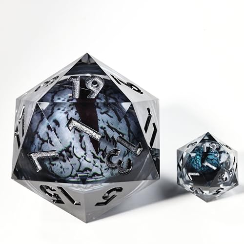 Mini Planet 50mm Chonk Sharp Edge Liquid Core Polyhedral Board Game RPG Resin D20 Dice - color: Dragon Eye Dice 2