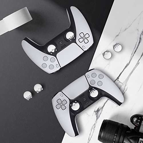 PlayVital Cute Thumb Grip Caps for ps5/ps5 Edge Controller, Joystick Caps for Switch 2 Pro/Switch Pro, Thumbstick Cover for Xbox Series X/S, Elite Series 2, Xbox One - Husky & Kitty, Light Gray - color: Husky & Kitty Light Gray