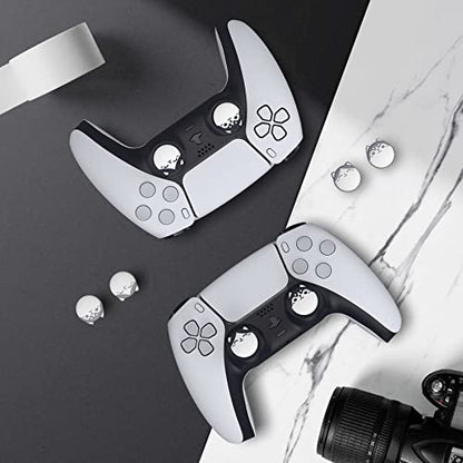 PlayVital Cute Thumb Grip Caps for ps5/ps5 Edge Controller, Joystick Caps for Switch 2 Pro/Switch Pro, Thumbstick Cover for Xbox Series X/S, Elite Series 2, Xbox One - Husky & Kitty, Light Gray - color: Husky & Kitty Light Gray