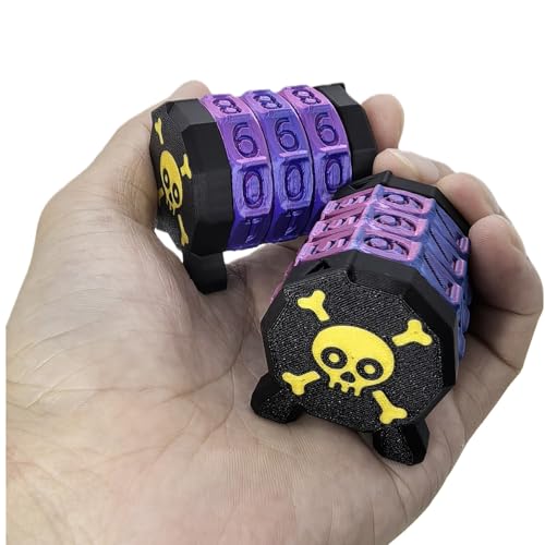 2 Pack Life Counter - HP Tracker with Tracking Card Slo MTG Skull Pattern Tabletop RPG Dungeons and Dragons(2pcs Black Gloden) - color: Black