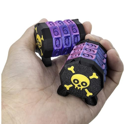 2 Pack Life Counter - HP Tracker with Tracking Card Slo MTG Skull Pattern Tabletop RPG Dungeons and Dragons(2pcs Black Gloden) - color: Black