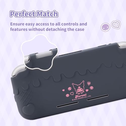 Kuitmor Switch Lite Protective Case,Soft Silicone Protective Shell,Anti-Scratch Protective Cover Case for Switch Lite with 2 Thumb Grip Caps（Purple Kuromi） - color: Purple Kuromi