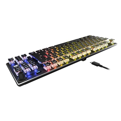 Turtle Beach Vulcan TKL Tenkeyless Mechanical RGB Gaming Keyboard | Titan Mechanical Switches, Customizable RGB Lighting, Anodized Aluminum Top Plate, Media Controls, USB-C Cable, Black - color: Black