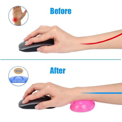 Gel Keyboard & Mouse Wrist Rest Set - Keyboard Wrist Rest Pad & Mouse Support for Office Gaming Pad Computer Laptop Ergonomic Comfortable Pain Relief- Pad Set (2 Pack) - color: Mouse Pad Double - Pink