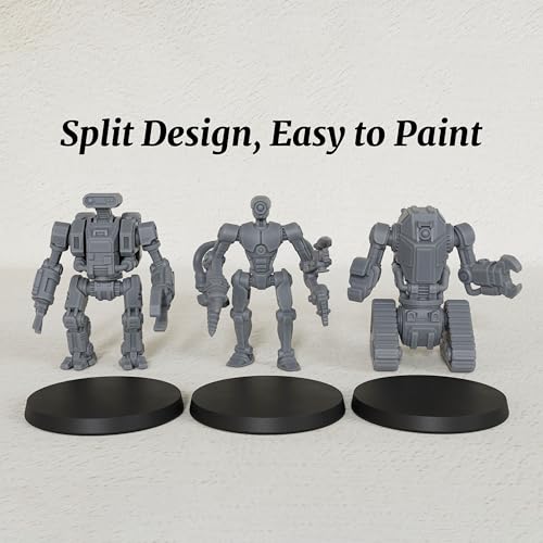 Sci-Fi Minis 28mm Tabletop Unpainted Miniatures -Industrial Droids AS1015 | Miniature Game & TTRPG, 1:56 Role Playing Sci-Fi miniatures RPG Accessory Set
