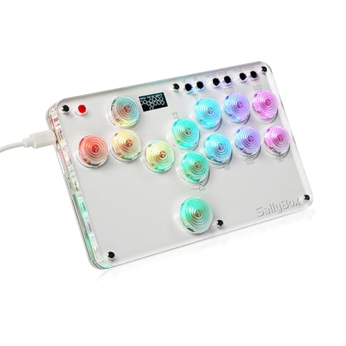 BITFUNX Duelpad Leverless Controller Arcade Stick, Zen16 Arcade Controller for PC/PS3/PS4/PS5/Switch/Steam, All-Button Arcade Fight Stick with SOCD/TURBO/Custom RGB/Hot-Swap/Low-Profile Switch (Mini) - size: Mini