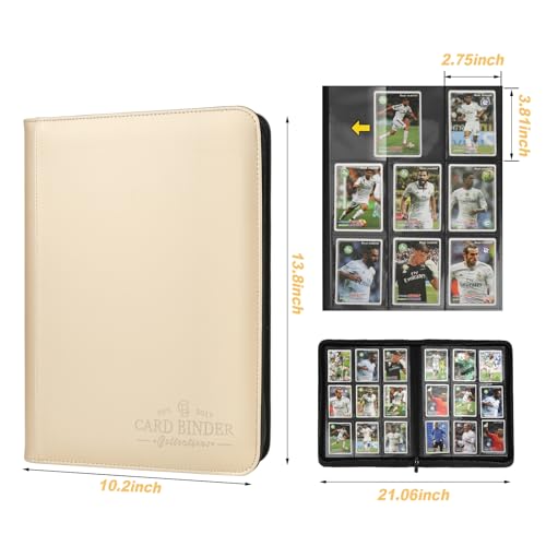 Trading Card Binder, Card Collection Binder Album Folder with 540 Side Loading Pockets, 9 Pocket Trading Card Album Folder for TGC,MTG, Baseball Cards, Yugioh - color: R-platinum