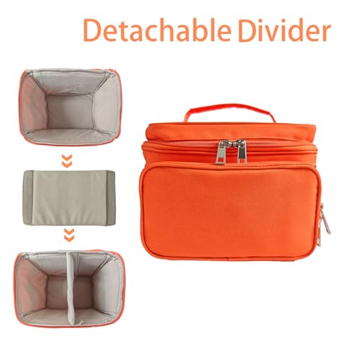 Travel Carrying Case Compatible with Yoto Player Bluetooth Speaker and Headphone Accessories, Card Holder Holds up to 80 Cards with Shoulder Strap, Bag Only (Orange) - color: Orange