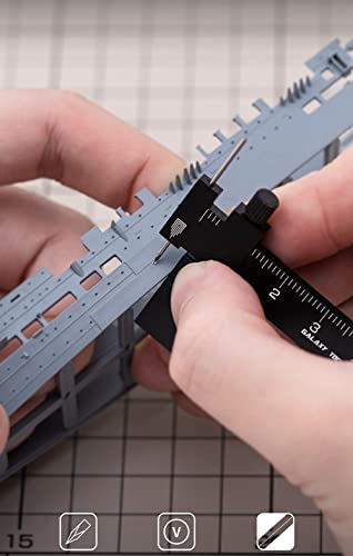 Equidistant Parallel Scriber For Figure Kit Military Miniature Scale Model Hobby Resin GK, Machinists, Technicians Or Craftsmen (Black)