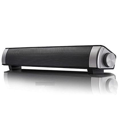 Powerful Portable Soundbar for iMac MacBook PC iPhone Bluetooth 3.0 +EDR, Speakerphone, Powerful 1800mAh Lithium Battery, Super Bass, 3D Stereo Surround Sound 2.0 Channel, Home Cinema System (Black)