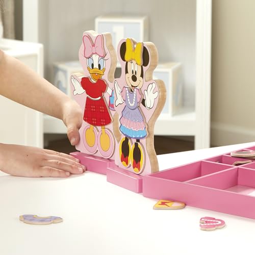 Melissa & Doug Disney Minnie Mouse & Daisy Duck Magnetic Dress-Up Wooden Dolls – Pretend Play Set (40+ pcs) Minnie Mouse Toys, Disney Dress Up Dolls for Preschoolers & Kids Ages 3+ - size: 1.13 x 13.5 x 11.13 inches, style: Minnie & Daisy