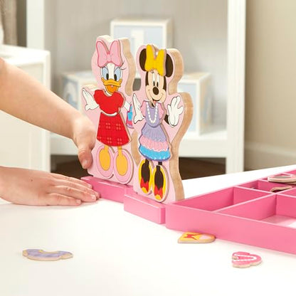 Melissa & Doug Disney Minnie Mouse & Daisy Duck Magnetic Dress-Up Wooden Dolls – Pretend Play Set (40+ pcs) Minnie Mouse Toys, Disney Dress Up Dolls for Preschoolers & Kids Ages 3+ - size: 1.13 x 13.5 x 11.13 inches, style: Minnie & Daisy