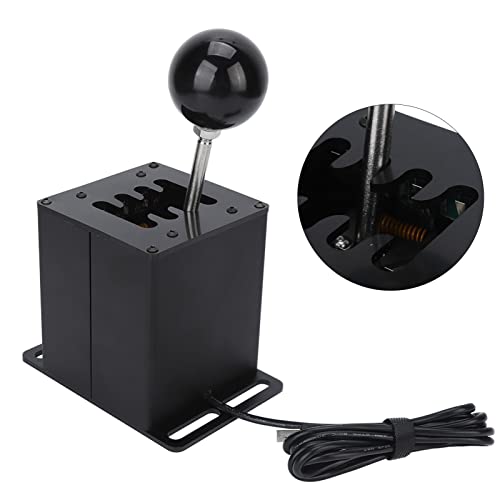 VINGVO Sim Racing Shifter, Sim Shifter USB Simulator Shifter Shifter Sim Racing 7+R Shifter H Gear Lever for ATS ETS Dust WRC Sim Racing Game
