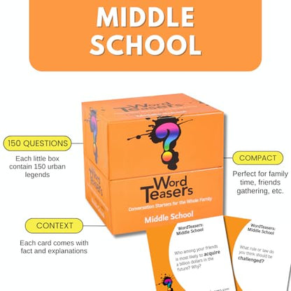 Middle School - Vocabulary Game for Kids 10-13 - Fun Family Conversation Starters - Reading Games for Middle School - 150 Vocabulary Flash Cards/Conversation Cards - style: Middle School