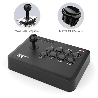 MAYFLASH Arcade Fighting Stick F101 for Switch/Switch 2, PC Windows, PS3, Android, NeoGeo mini, SEGA MEGA Drive mini, GENESIS mini