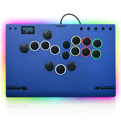 Sehawei Haute42 M ultra Gen2 Blue Arcade Stick,Aluminum All-Button Controller with Cable Security Clasp &Button LED Rings,Arcade Fighting Stick for PC/Ps3/Ps4/Switch/Steam-Supports Hot Swap & SOCD - color: M Ultra Gen2 Blue