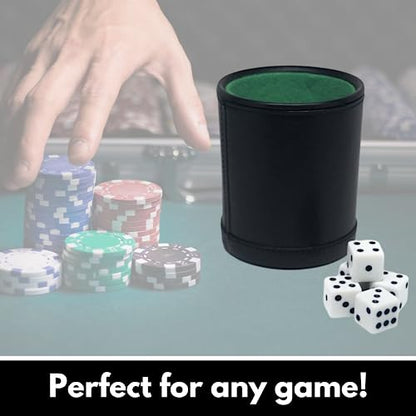 Fat Cat Felt Lined Dice Cup with 5 Dice