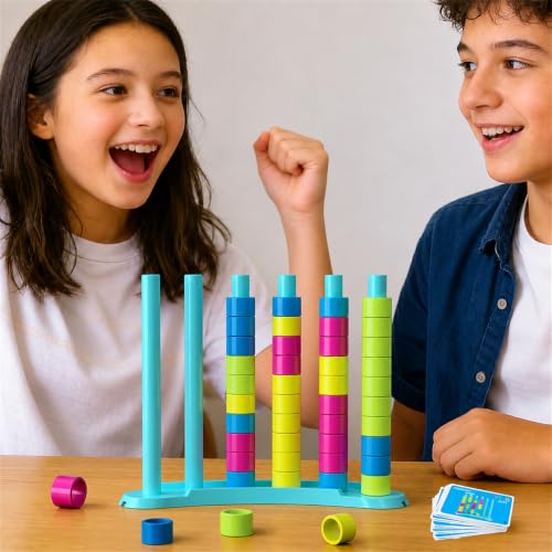 BBnote Color Matching Challenge Game, Fast Pattern Match Ring Stacking Puzzle Stack Games, 1-2 Players, Family Board Game for Kids & Adults, Birthday Easter Christmas Party Gifts for Boy & Girl - size: 1 Pack Color Matching Game