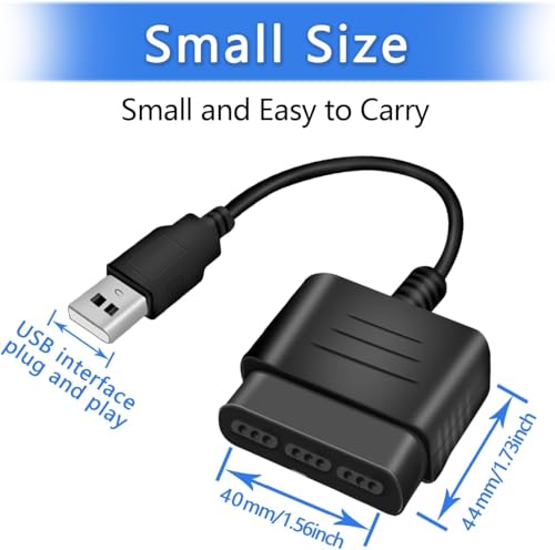 PS2 Controller to USB Controller Adapter, Converter Cable Compatible with PS1 PS2 Dual Shock 2 Joypad Gamepad to PS3 PC Game