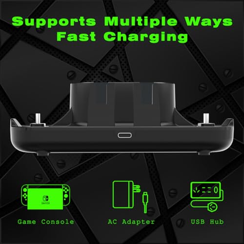 Switch Controller Charger for Nintendo Switch, Charging Dock with JoyCon/Pro / PS5 Controller, Charger Station with LED Indicator and Charger Cable for JoyCons, 6 in 1 Nintendo Charging Dock - size: 80cm