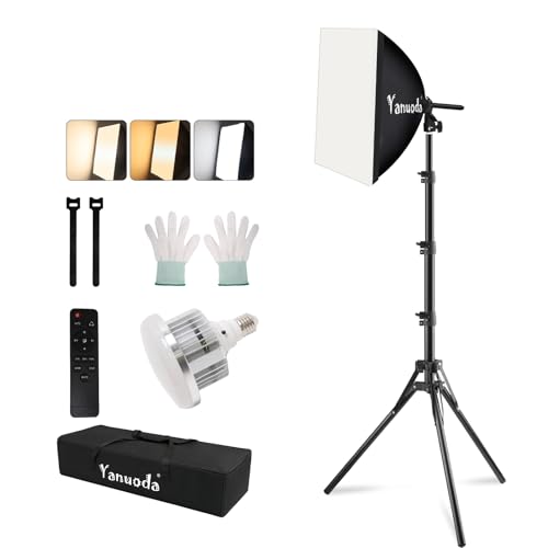 16"x16" Softbox Lighting Kit, 95W 3000K-7500K Dimmable LED Studio Light with Remote Control, Adjustable Stand & Carry Bag for YouTube Video, Streaming, Zoom Calls - size: 1-Pack