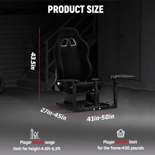 Dardoo Flight Game Cockpit With Blackseat Racing Simulator Mount, Compatible With Thrustmaster T150 HOTAS WARTHOG, Not Included Throttle,Joystick,Pedals