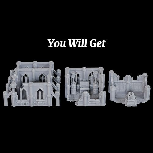 DND Terrain for Trench Crusade – 28mm Ruined Cathedral Building AF1166 | Unpainted Multilevel Gothic Ruins Tabletop Scenery for Dungeons and Dragons, Wargame Map Props