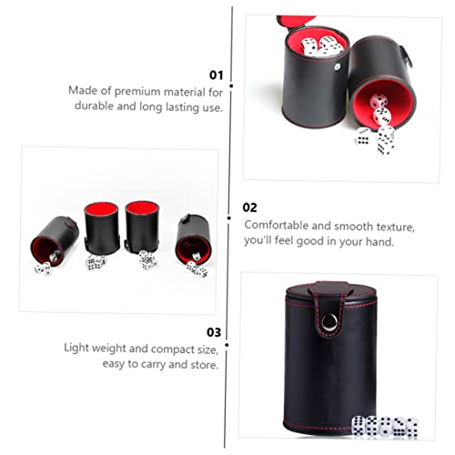 1Set PU Leather Dice Cup with Double Layer Lid Storage for Dice for Club Entertainment Ktv and Game Smooth Texture Noise Reducing Design