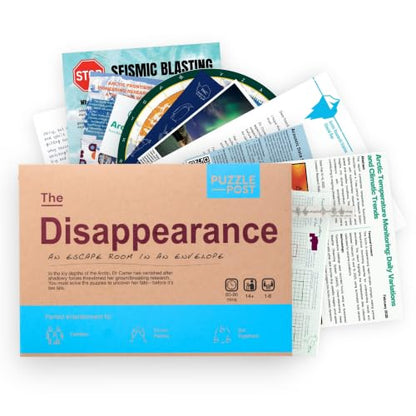 Unique Escape Room in an Envelope | Great for Groups - Families & Friends | Perfect for Games Night | Escape Room in A Box | Puzzle Mystery Game - The Disappearance - style: The Disappearance