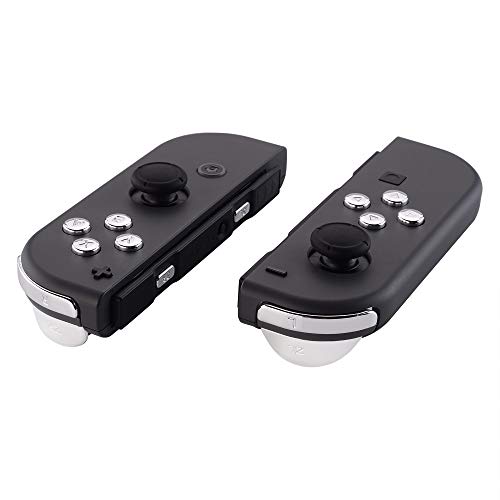 eXtremeRate DIY Full Set Buttons for Nintendo Switch & Switch OLED, Chrome Silver Glossy Replacement Buttons for JoyCon, ABXY Direction Keys SR SL L R ZR ZL + - Home Capture Trigger Buttons Springs - color: Chrome Silver