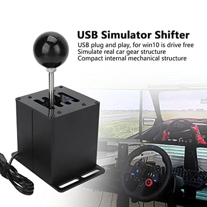 VINGVO Sim Racing Shifter, Sim Shifter USB Simulator Shifter Shifter Sim Racing 7+R Shifter H Gear Lever for ATS ETS Dust WRC Sim Racing Game