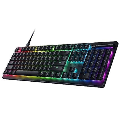 Razer DeathStalker V2 Gaming Keyboard: Low Profile Optical Switches Clicky Purple - Durable Coated Keycaps - Aluminum Top Plate - Multi Function Roller & Media Button - Chroma RGB - Snap Tap - color: Classic Black, style: V2