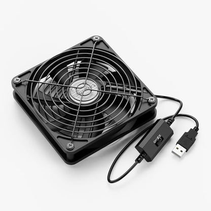 ELUTENG 120mm Fan With 3 Speed 5V USB Powered Case Fan 1500PRM Gaming PC Portable Cooling Suitable for Tablet TV Receiver Router DVR Play Station Xbox Computer and More - size: 120mm USB Speed Fan Standard