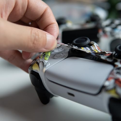 Silicone Case for PS5 Controller with 16Pcs Precision Rings, 3 Resistance Levels Aim Assist Motion Control Rings, Anti-Slip Protective Skin for DualSense Wireless Controller - Yellow Graffiti - color: Yellow Graffiti
