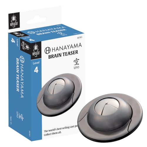 BePuzzled | UFO Hanayama Metal Brainteaser Puzzle Mensa Rated Level 6, for Ages 12 and Up