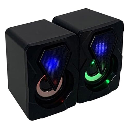 Pomya Gaming Computer Speaker, Stereo Sound with Heavy Bass and RGB Light, USB Powered Desktop Speaker for PC Games and Movies