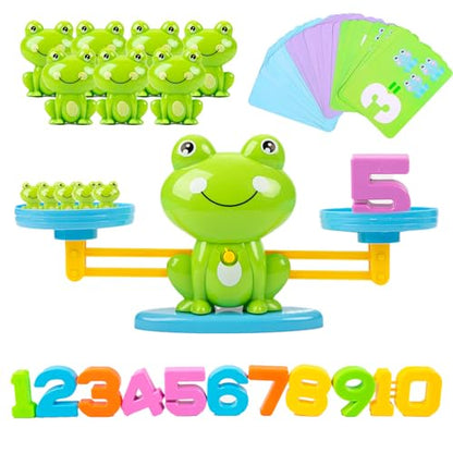 Frog Balance Counting Toys, Cool Math Learning Games for Boys and Girls, Educational Number Preschool Toy, Fun Children's Gift STEM Math Games for Kids Age 3+ (63 PCS) - style: Frog