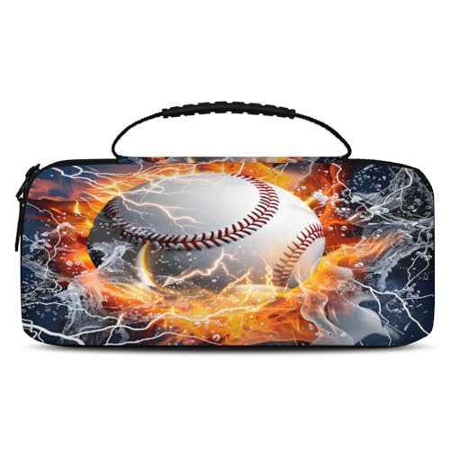 Adornori Carry Case Compatible with Nintendo Switch 2, with 20 Games Cartridges, Portable Travel Carrying Case Pouch for Accessories & Game Cards, Sports Baseball Themed - color: Multicolor 14