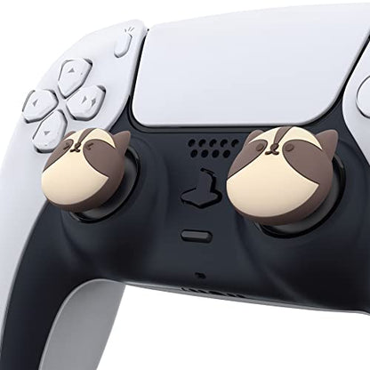 PlayVital Thumb Grip Caps for Xbox Series S/X, Xbox One, Elite Series 2 Controller, Cute Joystick Caps for ps5/EDGE/ps4, Thumbstick Cover for Switch 2 Pro/Switch Pro - Little Raccoon - color: Little Raccoon