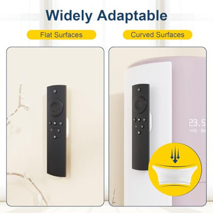 Magnetic Silicone Remote Control Holder Wall Mount for TV Fan 6 Pack White | Upgraded Silicone Remote Caddy, Self-Adhesive, Remotes Control Organizer Storage, Home Office Air Conditioner Remote Holder - color: 6 White