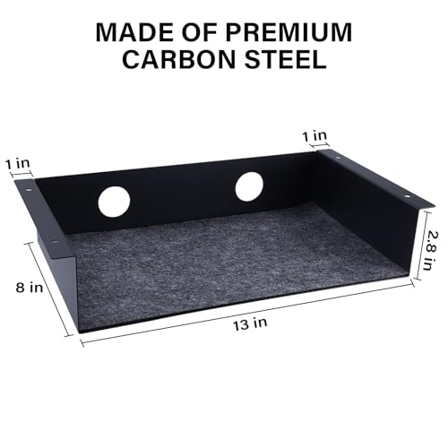 Under Desk Storage Shelf, Steel Under Desk Tray Mountable Add-On Shelf for Table Office Desk, Large (Pack of 1) - size: Large (13" x 8" x 2.8")
