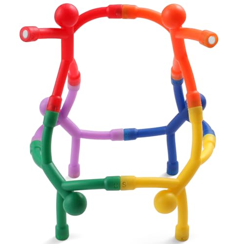 6pcs Magnetic People Figures for Kids 3-8 Travel STEM Fidget Toy | Safe ASTM-certified, Quiet Play for Airplane Car Trips Restaurant, Develops Creativity for Classroom Rewards Stocking Stuffer - color: Magnet Men [Solid], size: 6pcs