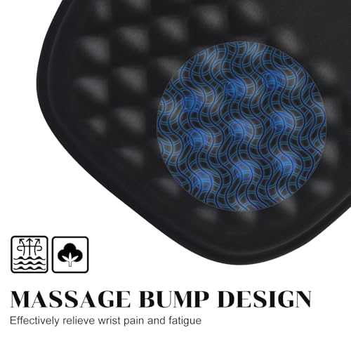 JIKIOU Ergonomic Mouse Pad with Wrist Rest Black | Massage Design, Slope Design Memory Foam Support, Smooth Lycra Surface, Non-Slip PU Base, Suitable for Office Home Gaming